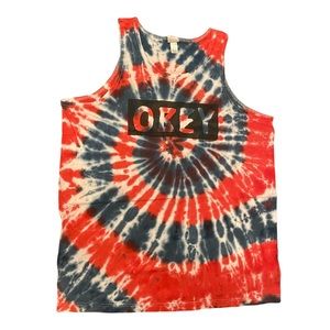 Obey Tie-die Red & Blue Tank Top